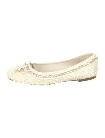 Pre-owned Jimmy Choo Satin Ballet Flats In Neutral