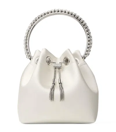 Jimmy Choo Satin Bon Bon Top-handle Bag In Ivory