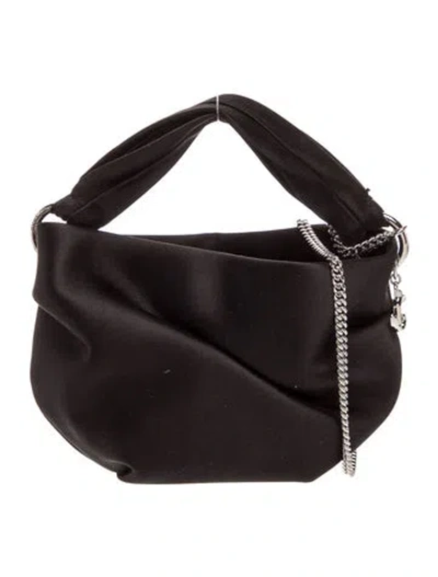 Pre-owned Jimmy Choo Satin Bonny Tote Bag In Black