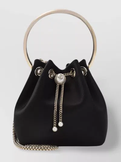 Jimmy Choo Satin Bucket Bag Pearl Detail