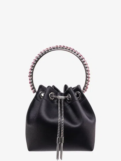 Jimmy Choo Satin Bucket Bag With Crystals Detail