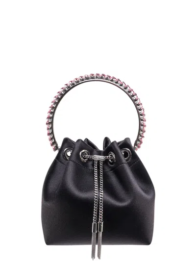 Jimmy Choo Satin Bucket Bag With Crystals Detail