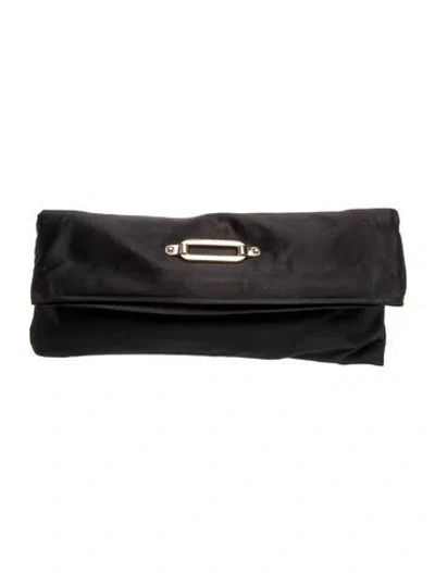 Pre-owned Jimmy Choo Satin Clutch In Black