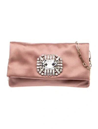 Pre-owned Jimmy Choo Satin Clutch In Pink