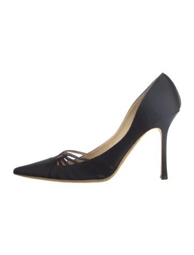 Pre-owned Jimmy Choo Satin D'orsay Pumps In Black