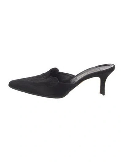 Pre-owned Jimmy Choo Satin Mules In Black