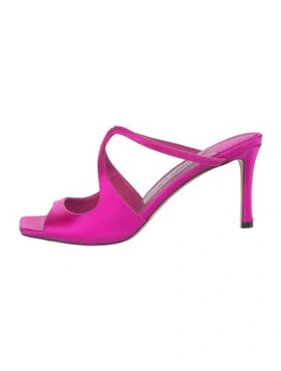 Pre-owned Jimmy Choo Satin Mules In Purple