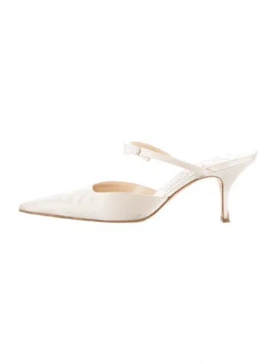 Pre-owned Jimmy Choo Satin Mules In White