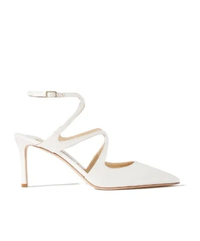 Jimmy Choo Satin Point-toe Pumps In White