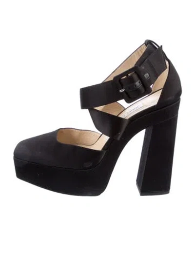 Pre-owned Jimmy Choo Satin Pumps In Black