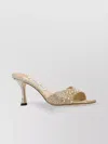 Jimmy Choo Satin Skye Mules Embellished Design Mid Heel
