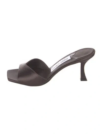 Pre-owned Jimmy Choo Satin Slides In Brown