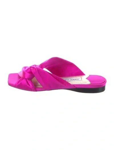 Pre-owned Jimmy Choo Satin Slides In Pink