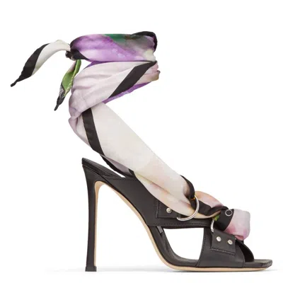Jimmy Choo Satya 110 Cross Straps Mule In Black