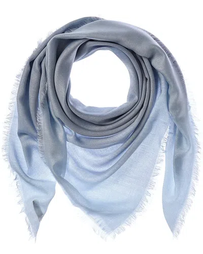 Jimmy Choo Logo Silk Scarf In Blue