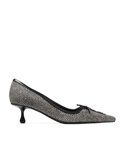 Jimmy Choo Scarlett 50 Herringbone Pumps In Gray