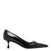 Jimmy Choo Scarlett Leather Lace-up Kitten Heel Pumps In Black