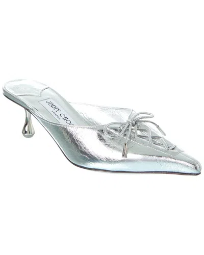 Jimmy Choo Scarlett 50 Leather Mule In Silver