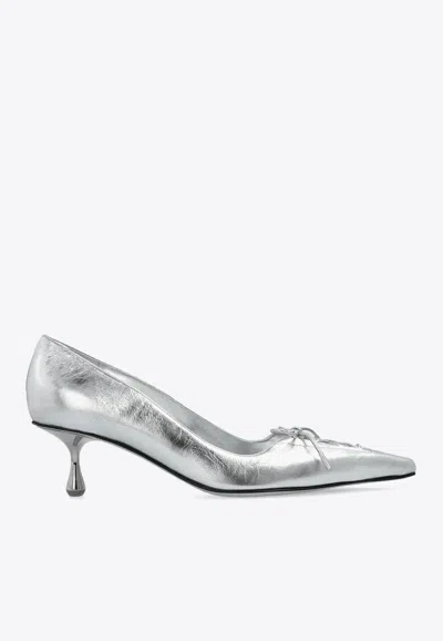 Jimmy Choo Scarlett 50 Leather Pumps In Silver