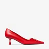 Jimmy Choo Scarlett 50 Leather Heel Pumps In Postbox Red