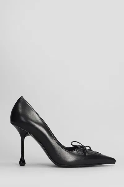 JIMMY CHOO SCARLETT 85 PUMPS IN BLACK LEATHER