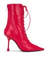 Jimmy Choo Womens Postbox Red Scarlett 95 Lace-up Leather Heeled Ankle Boots In Postbox Red