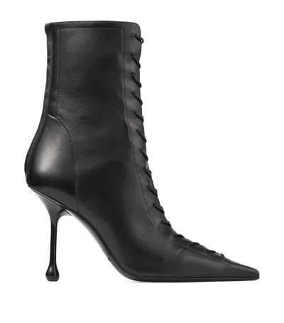 Jimmy Choo Scarlett 95 Leather Bootie In Black
