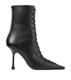 Jimmy Choo Scarlett 95 Leather Lace-up Boots In Black