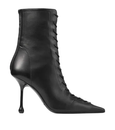 JIMMY CHOO SCARLETT 95 LEATHER BOOTS
