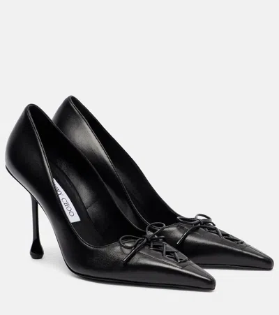 JIMMY CHOO SCARLETT 95 LEATHER PUMPS