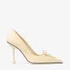 Jimmy Choo 85mm Scarlett Lace-up Pointed-toe Pumps In Neutral