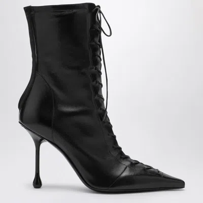 Jimmy Choo Scarlett 95 Leather Bootie In Black
