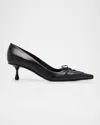 Jimmy Choo Scarlett Leather Lace-up Kitten Heel Pumps In Black