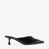 Jimmy Choo 50mm Scarlett Lace-up Pointed-toe Mules In Black