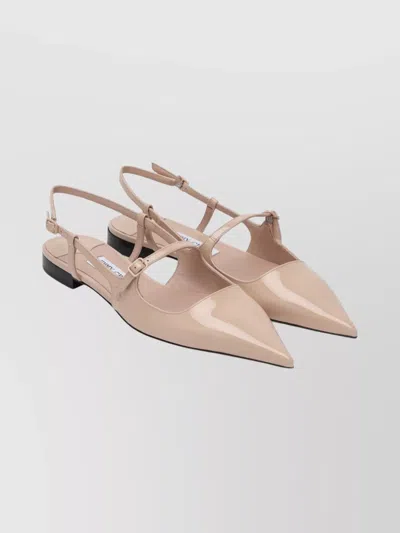 JIMMY CHOO SCARPA DIDI FLAT NUDE IN PATENT LEATHER
