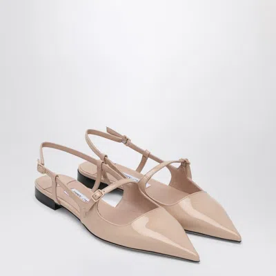 JIMMY CHOO JIMMY CHOO SCARPA DIDI FLAT NUDE IN PATENT LEATHER WOMEN