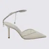 Jimmy Choo Saeda 100 Mesh Strap Pumps In Ivory/crystal