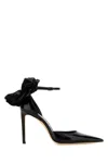 Jimmy Choo Marja 100 Pumps Decorative Bow Glossy In Black