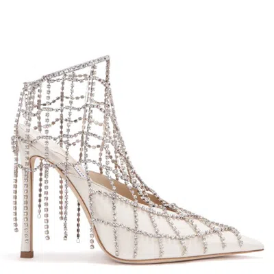 Jimmy Choo Scotty 110 Crystal Chains Nappa Mules In Neutral