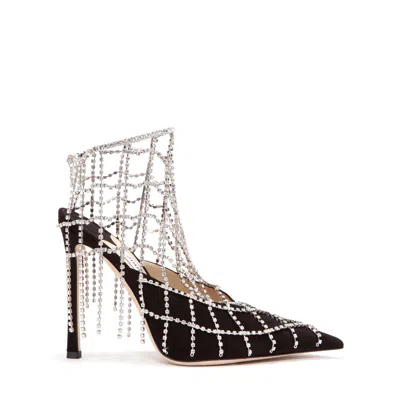 Jimmy Choo Scotty 110mm Pumps Wiith Draping Crystals In Black
