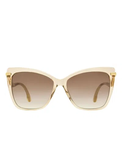 Jimmy Choo Selby Cat-eye Sunglasses In Gold