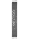 Jimmy Choo Sema Logo-jacquard Scarf In 灰色