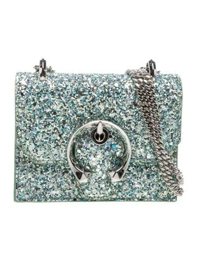 Pre-owned Jimmy Choo Sequins Paris Bag Mini In Blue