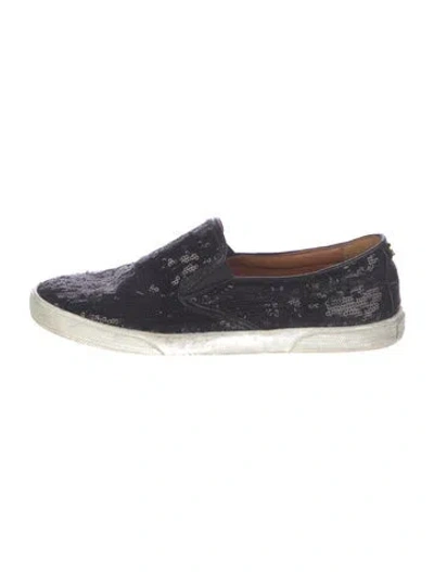 Pre-owned Jimmy Choo Sequins Patterned Flats In Black