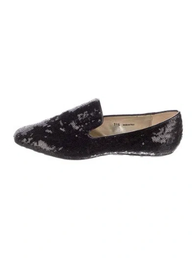 Pre-owned Jimmy Choo Sequins Patterned Loafers In Black