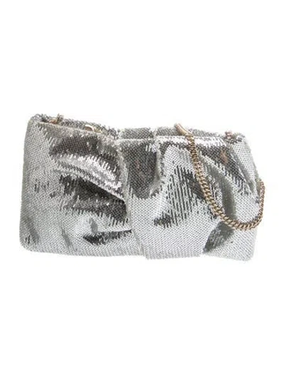 Pre-owned Jimmy Choo Sequins Shoulder Bag In Silver