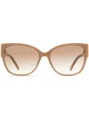 Jimmy Choo Shay Oversize-frame Sunglasses In Konha Nude Glitter