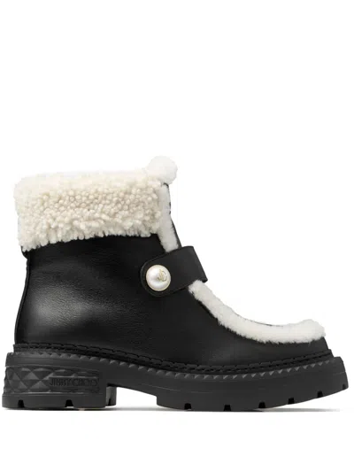 Jimmy Choo Shea Leather Ankle Boots In Black