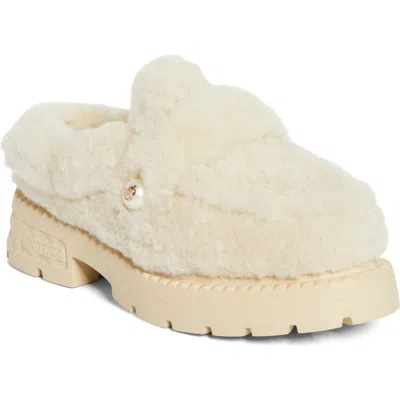 Jimmy Choo Shea Genuine Shearling Loafer Mule In Natural