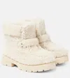 Jimmy Choo Shea Shearling Ankle Boots In White